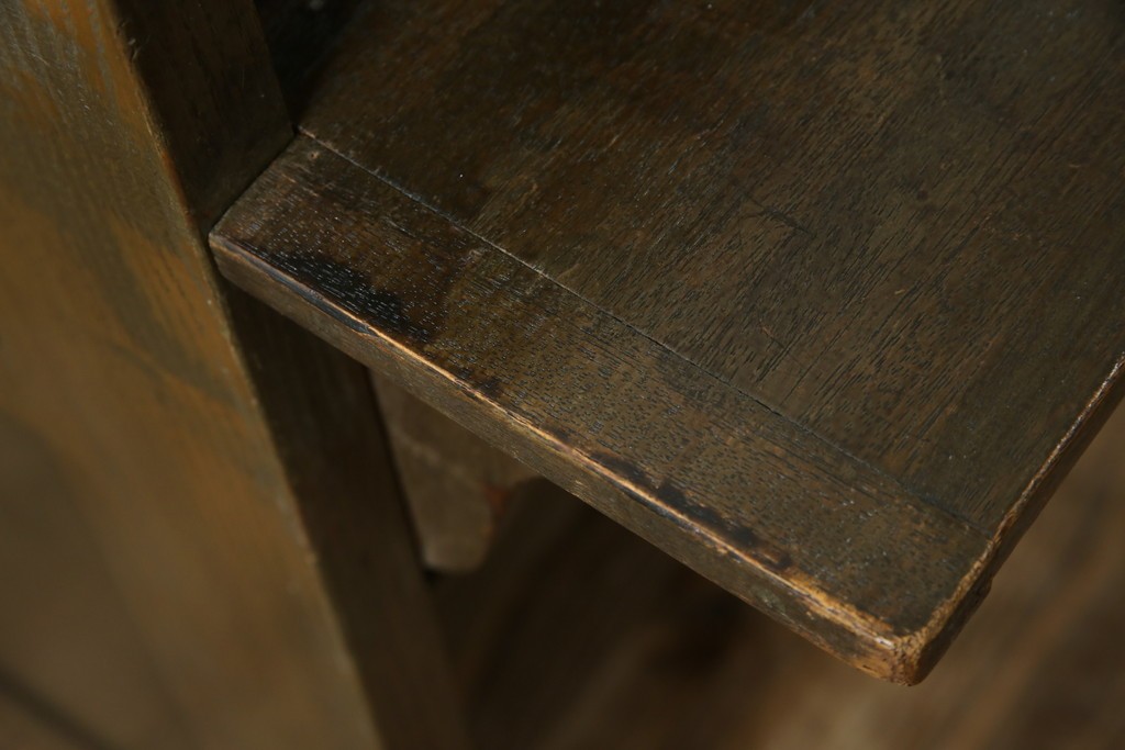 和製アンティーク　使い込まれた風合いが味わい深いチャーチベンチ　(R-068600)