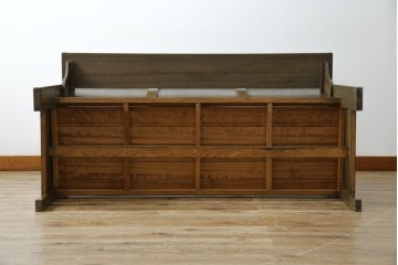 和製アンティーク　使い込まれた風合いが味わい深いチャーチベンチ　(R-068600)