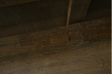 和製アンティーク　使い込まれた風合いが味わい深いチャーチベンチ　(R-068600)