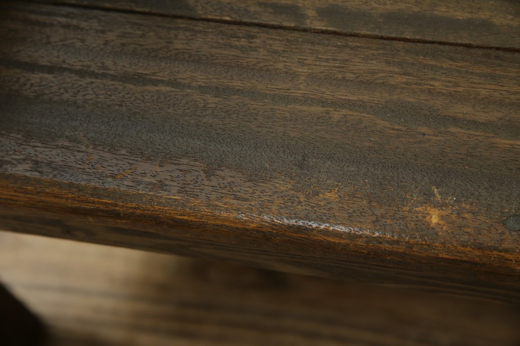 和製アンティーク　使い込まれた風合いが味わい深いチャーチベンチ　(R-068600)