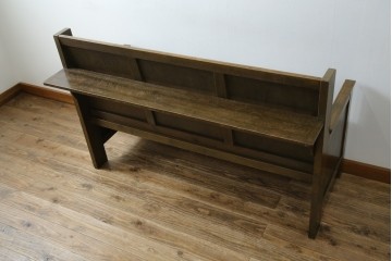 和製アンティーク　使い込まれた風合いが味わい深いチャーチベンチ　(R-068600)