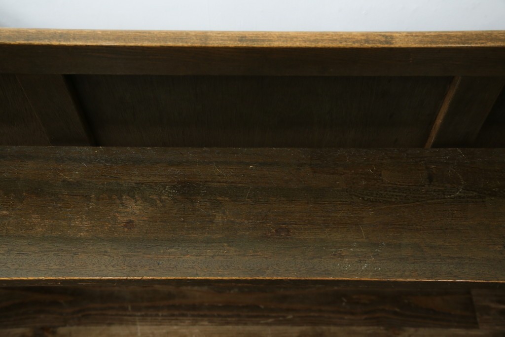 和製アンティーク　使い込まれた風合いが味わい深いチャーチベンチ　(R-068600)