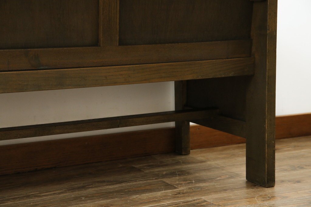 和製アンティーク　使い込まれた風合いが味わい深いチャーチベンチ　(R-068600)