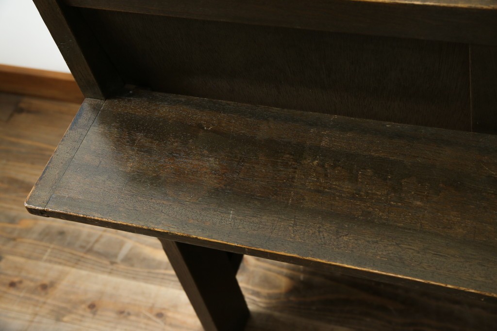 和製アンティーク　使い込まれた風合いが味わい深いチャーチベンチ　(R-068600)