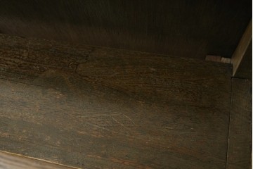 和製アンティーク　使い込まれた風合いが味わい深いチャーチベンチ　(R-068600)