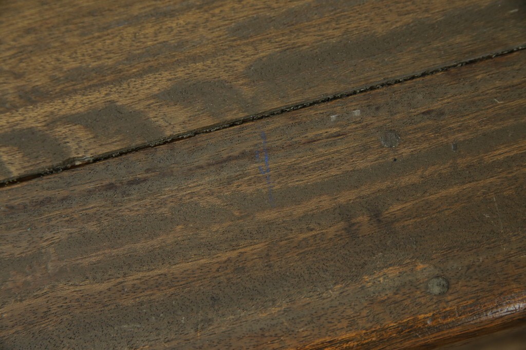 和製アンティーク　使い込まれた風合いが味わい深いチャーチベンチ　(R-068600)