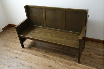 和製アンティーク　使い込まれた風合いが味わい深いチャーチベンチ　(R-068601)