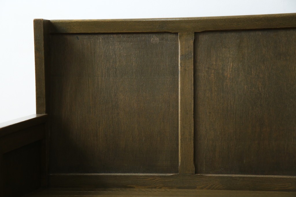 和製アンティーク　使い込まれた風合いが味わい深いチャーチベンチ　(R-068601)