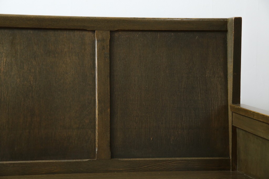 和製アンティーク　使い込まれた風合いが味わい深いチャーチベンチ　(R-068601)