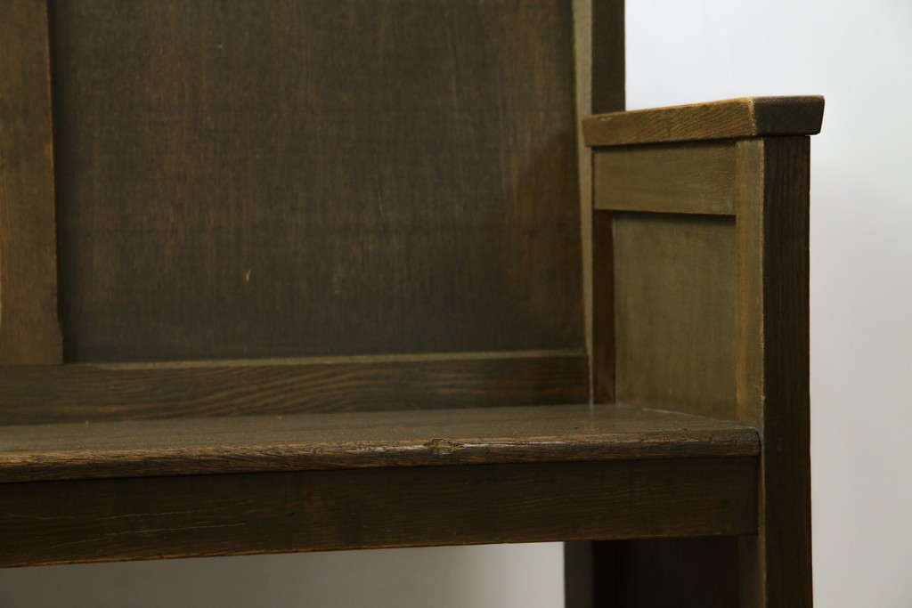 和製アンティーク　使い込まれた風合いが味わい深いチャーチベンチ　(R-068601)