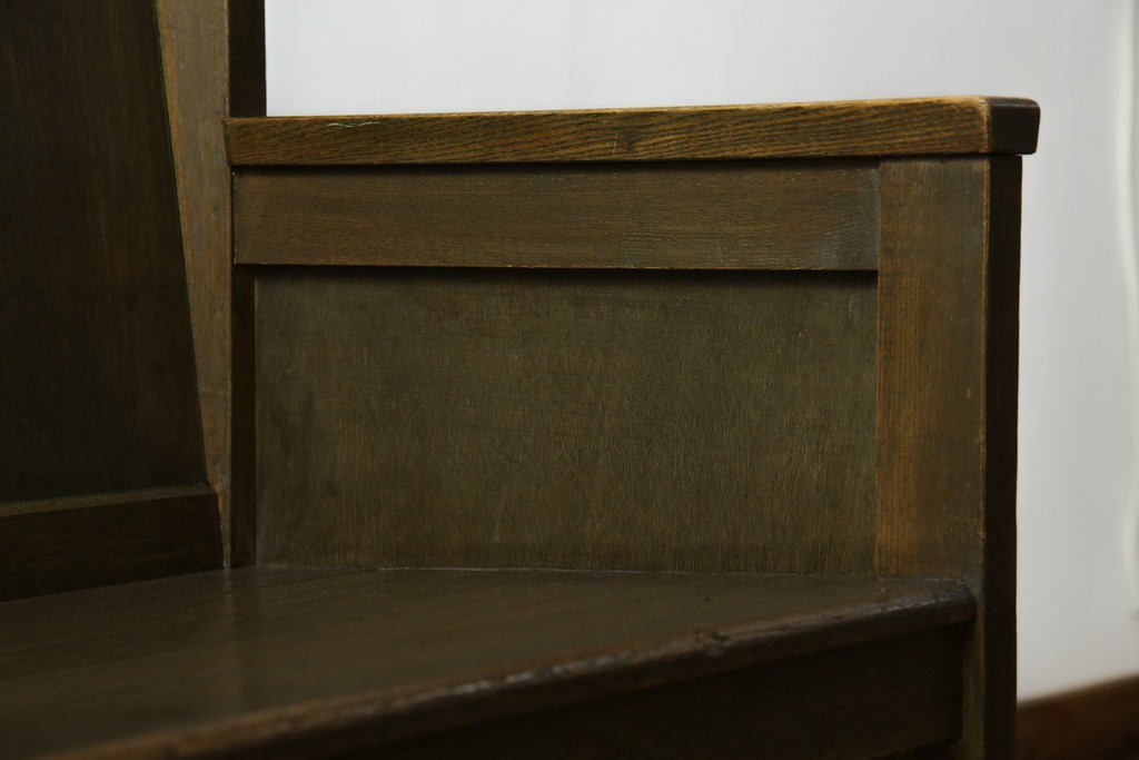 和製アンティーク　使い込まれた風合いが味わい深いチャーチベンチ　(R-068601)
