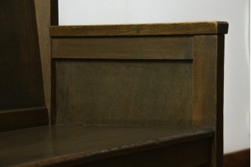 和製アンティーク　使い込まれた風合いが味わい深いチャーチベンチ　(R-068601)