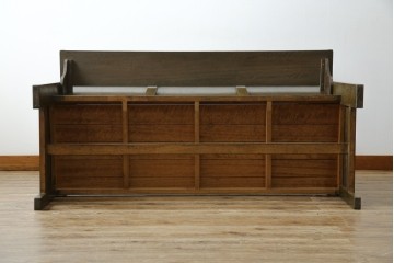 和製アンティーク　使い込まれた風合いが味わい深いチャーチベンチ　(R-068601)