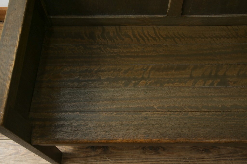 和製アンティーク　使い込まれた風合いが味わい深いチャーチベンチ　(R-068601)