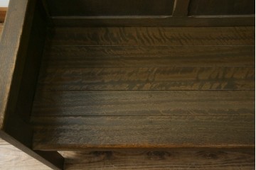 和製アンティーク　使い込まれた風合いが味わい深いチャーチベンチ　(R-068601)