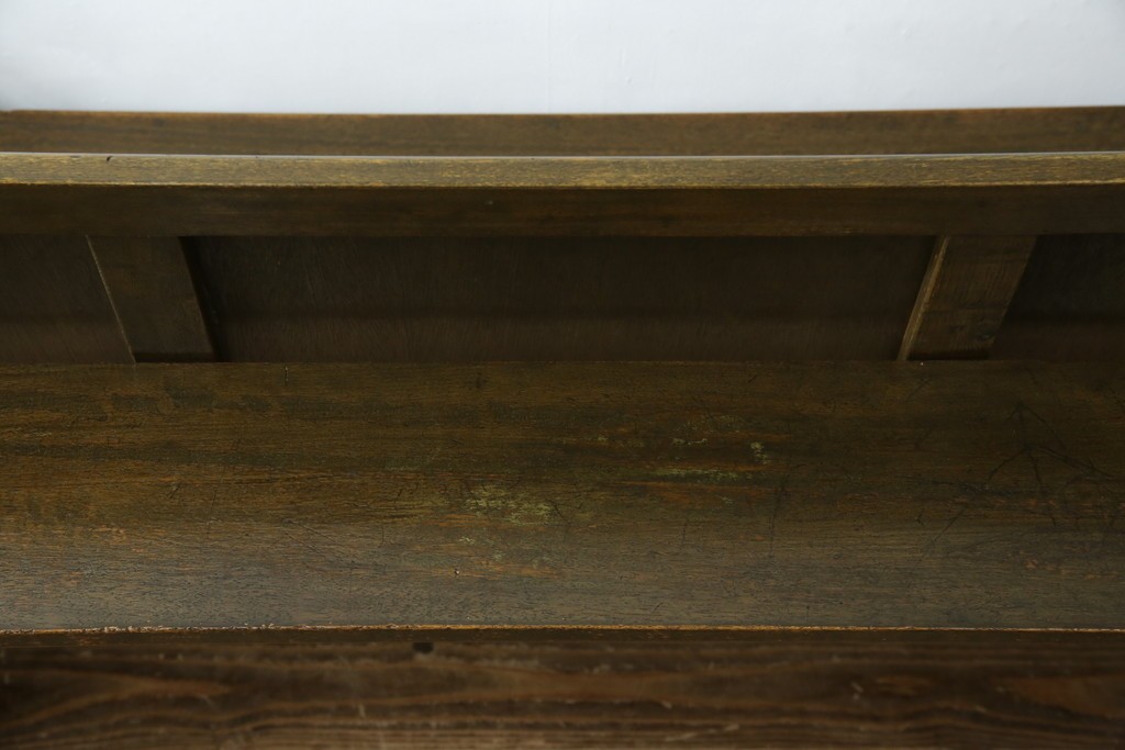 和製アンティーク　使い込まれた風合いが味わい深いチャーチベンチ　(R-068601)