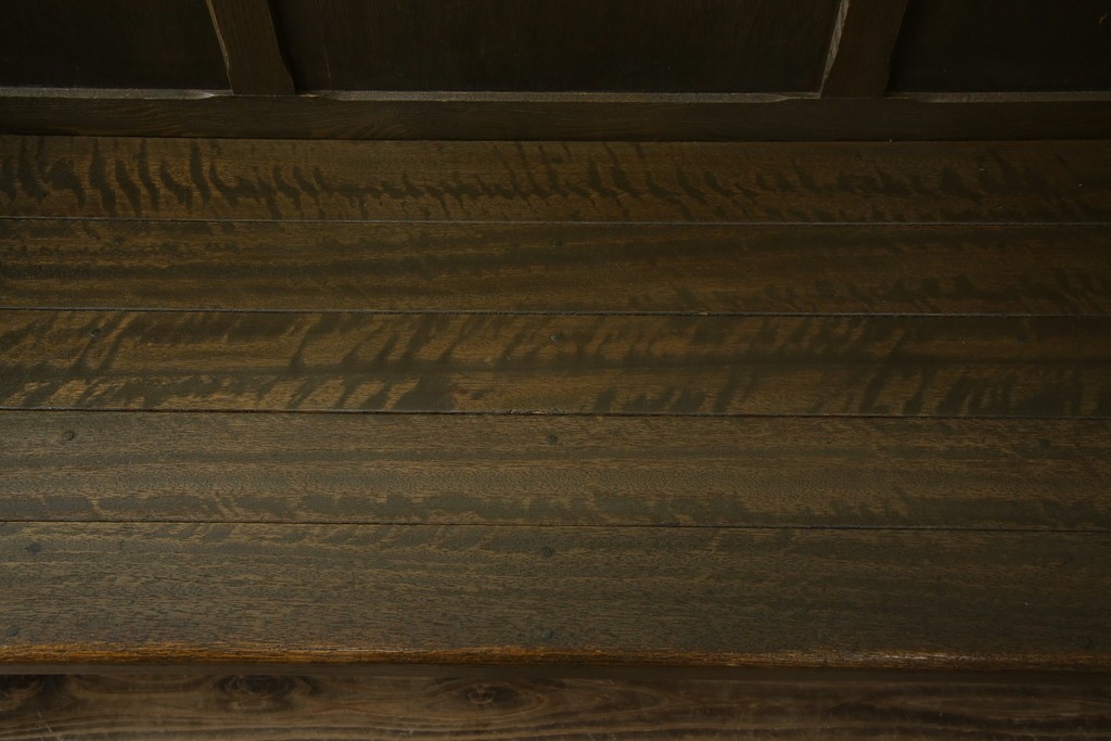 和製アンティーク　使い込まれた風合いが味わい深いチャーチベンチ　(R-068601)