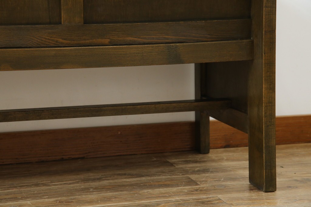 和製アンティーク　使い込まれた風合いが味わい深いチャーチベンチ　(R-068601)