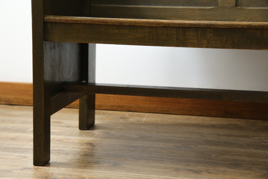 和製アンティーク　使い込まれた風合いが味わい深いチャーチベンチ　(R-068601)