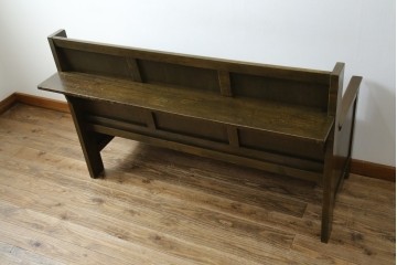 和製アンティーク　使い込まれた風合いが味わい深いチャーチベンチ　(R-068601)