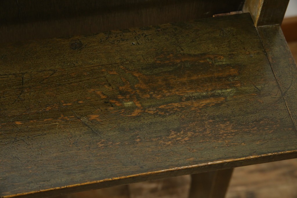 和製アンティーク　使い込まれた風合いが味わい深いチャーチベンチ　(R-068601)