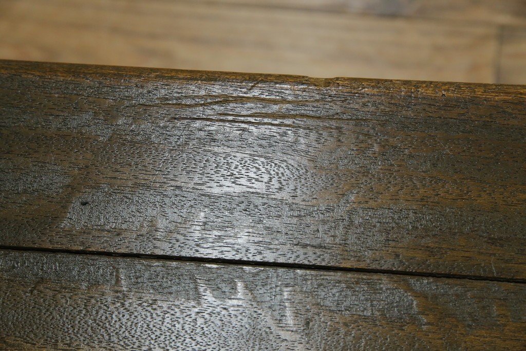 和製アンティーク　使い込まれた風合いが味わい深いチャーチベンチ　(R-068601)