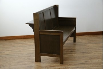 和製アンティーク　使い込まれた風合いが味わい深いチャーチベンチ　(R-068604)