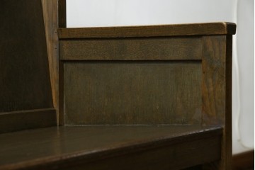 和製アンティーク　使い込まれた風合いが味わい深いチャーチベンチ　(R-068604)