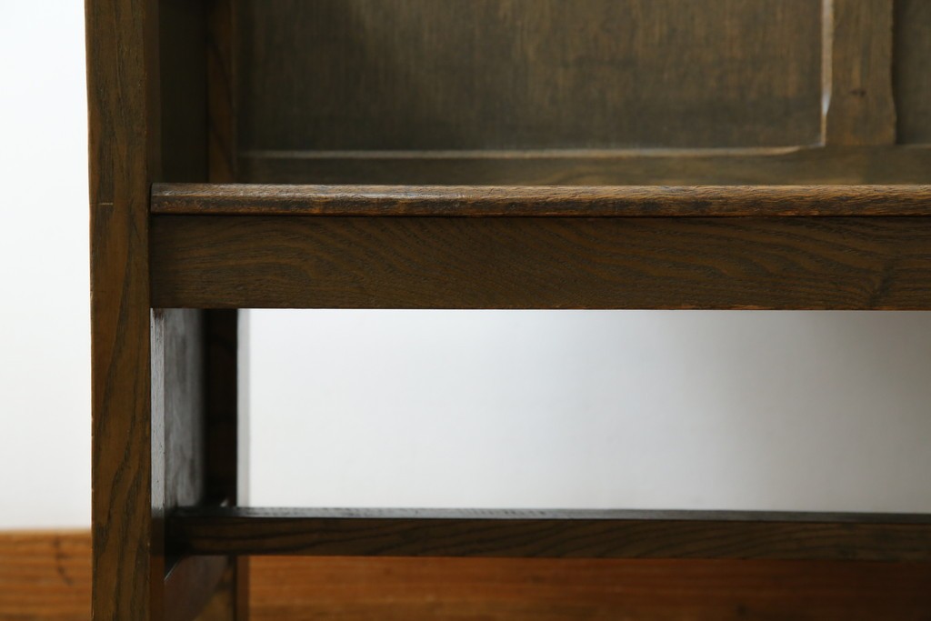 和製アンティーク　使い込まれた風合いが味わい深いチャーチベンチ　(R-068604)