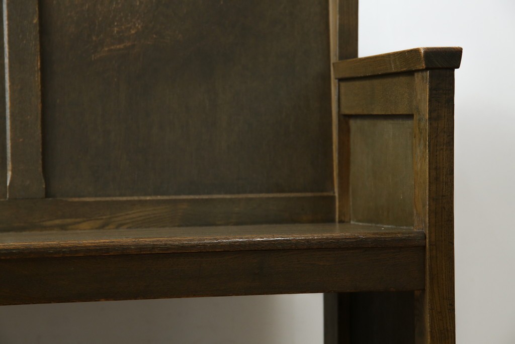 和製アンティーク　使い込まれた風合いが味わい深いチャーチベンチ　(R-068604)