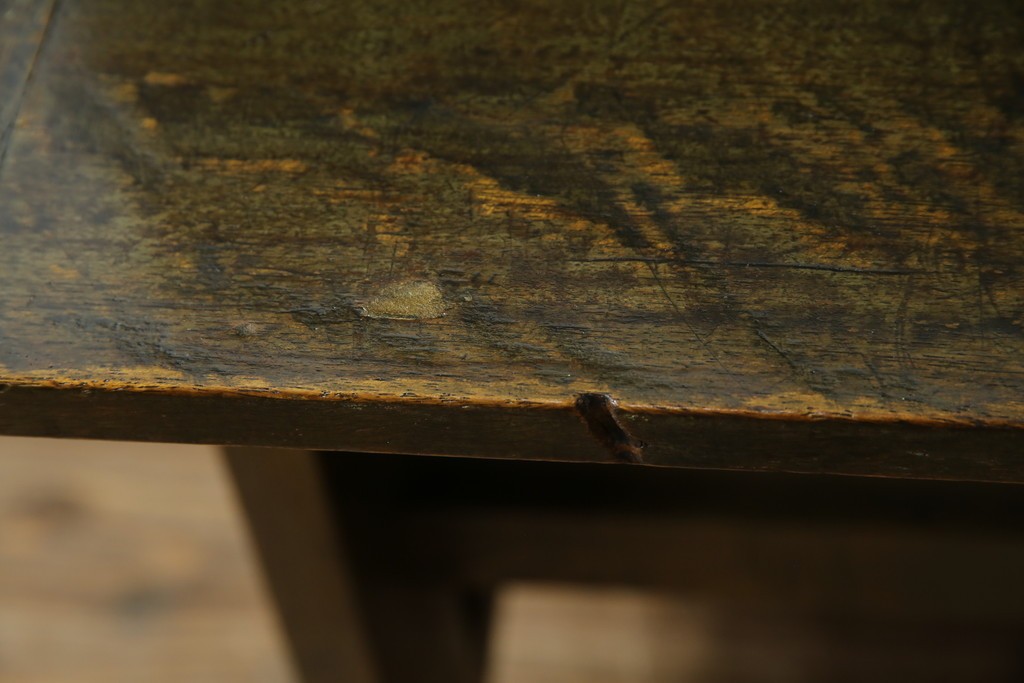 和製アンティーク　使い込まれた風合いが味わい深いチャーチベンチ　(R-068604)