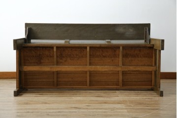 和製アンティーク　使い込まれた風合いが味わい深いチャーチベンチ　(R-068604)