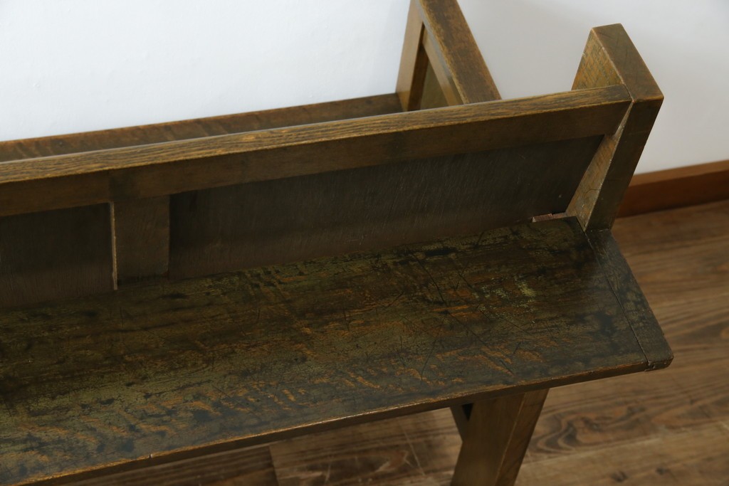 和製アンティーク　使い込まれた風合いが味わい深いチャーチベンチ　(R-068604)