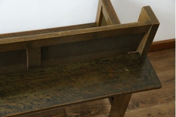 和製アンティーク　使い込まれた風合いが味わい深いチャーチベンチ　(R-068604)