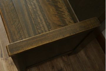 和製アンティーク　使い込まれた風合いが味わい深いチャーチベンチ　(R-068604)