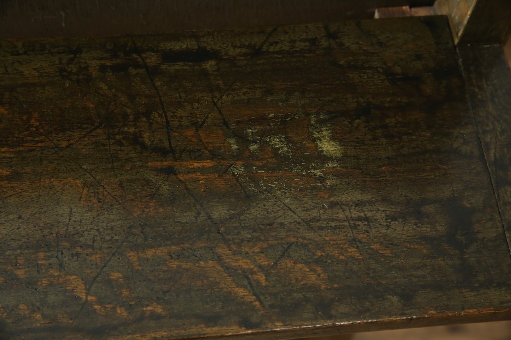 和製アンティーク　使い込まれた風合いが味わい深いチャーチベンチ　(R-068604)