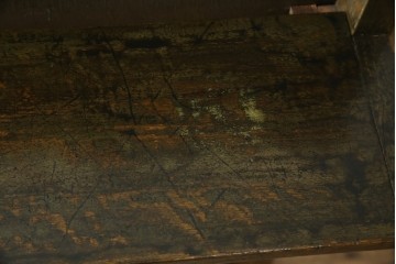 和製アンティーク　使い込まれた風合いが味わい深いチャーチベンチ　(R-068604)