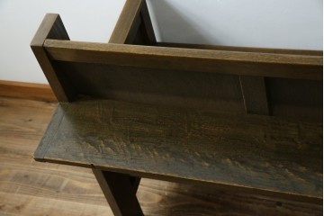 和製アンティーク　使い込まれた風合いが味わい深いチャーチベンチ　(R-068604)