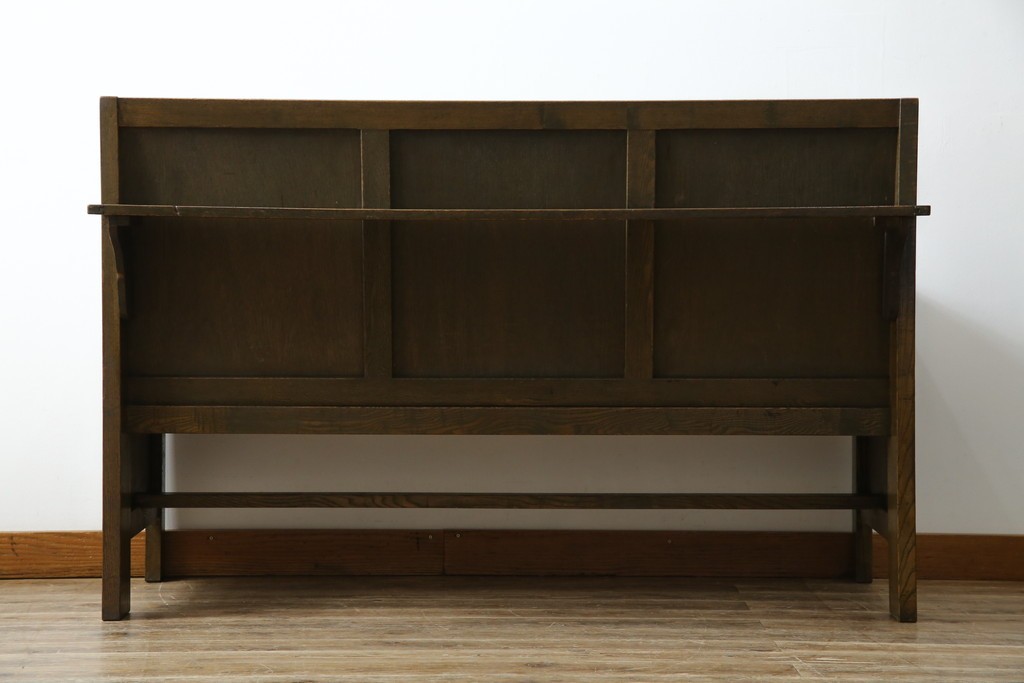 和製アンティーク　使い込まれた風合いが味わい深いチャーチベンチ　(R-068604)