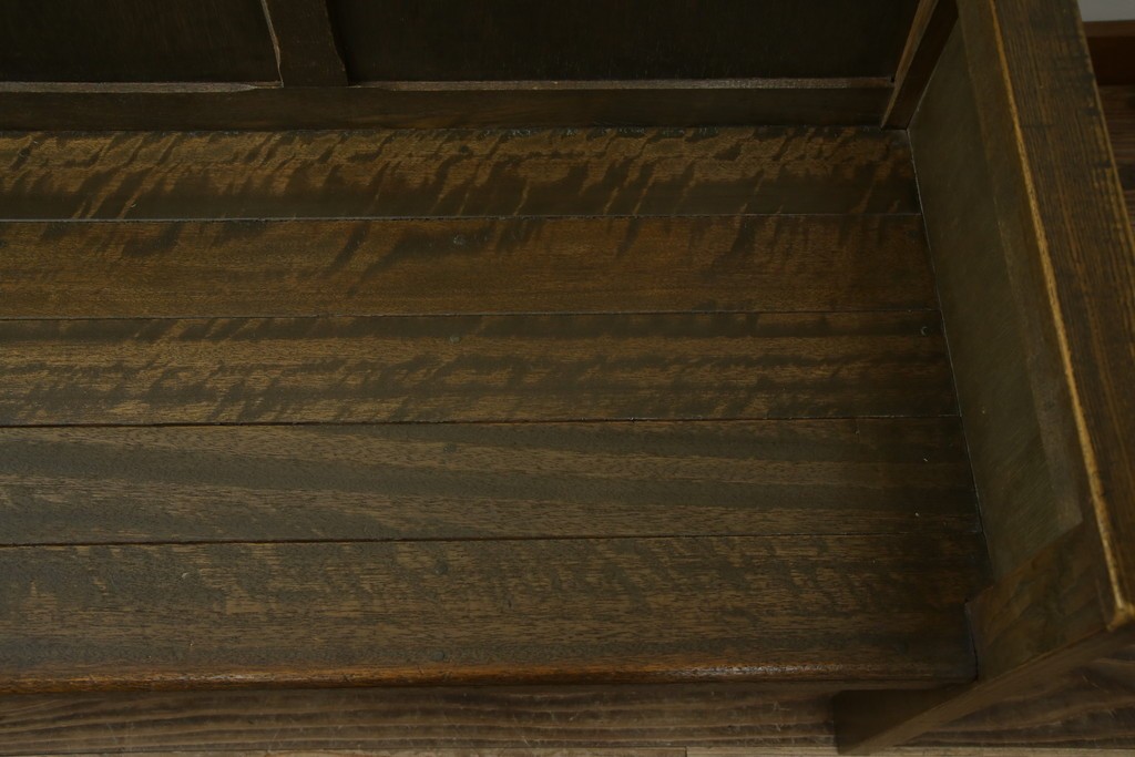 和製アンティーク　使い込まれた風合いが味わい深いチャーチベンチ　(R-068604)