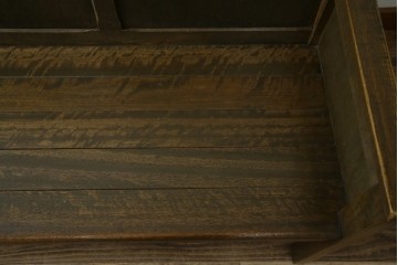 和製アンティーク　使い込まれた風合いが味わい深いチャーチベンチ　(R-068604)