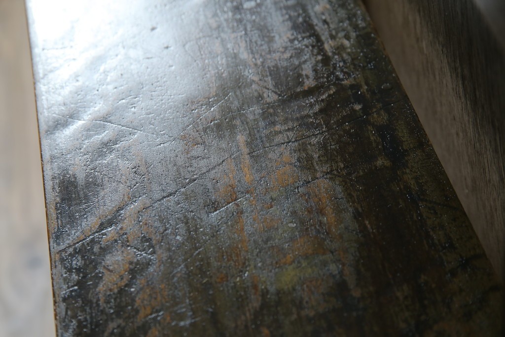 和製アンティーク　使い込まれた風合いが味わい深いチャーチベンチ　(R-068604)