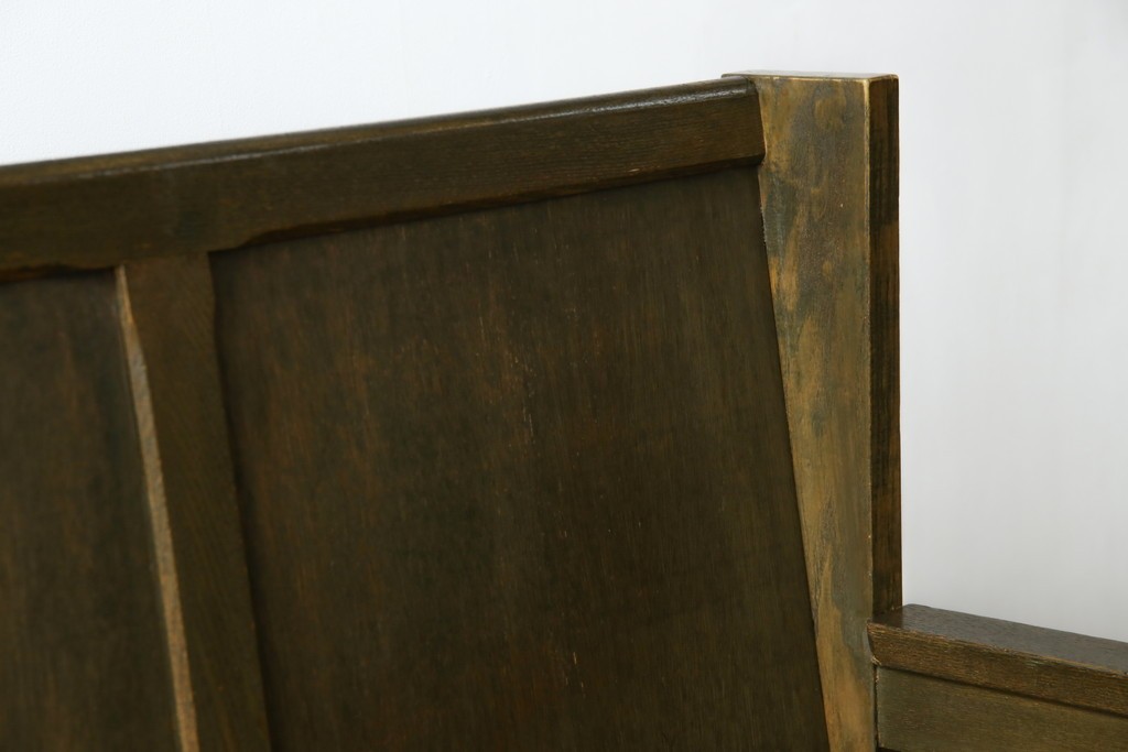 和製アンティーク　使い込まれた風合いが味わい深いチャーチベンチ　(R-068605)