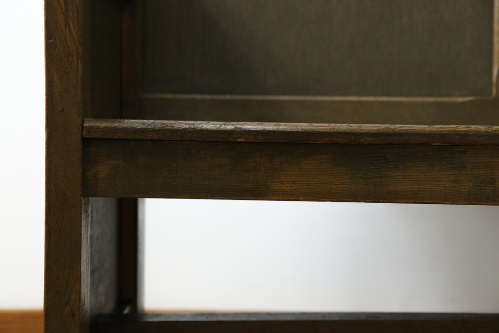 和製アンティーク　使い込まれた風合いが味わい深いチャーチベンチ　(R-068605)