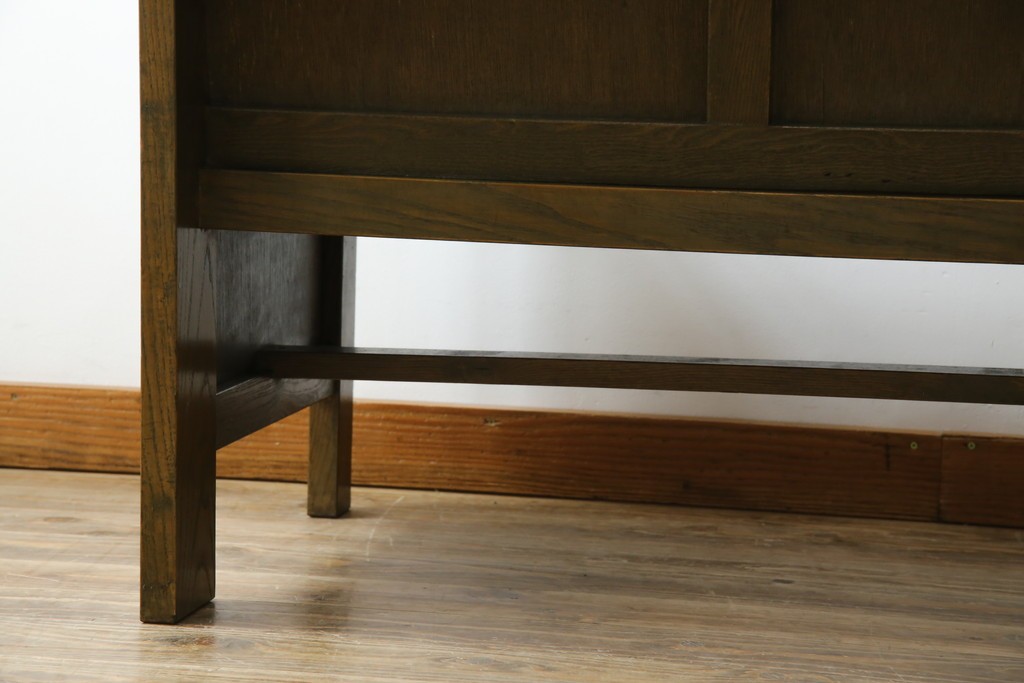 和製アンティーク　使い込まれた風合いが味わい深いチャーチベンチ　(R-068605)