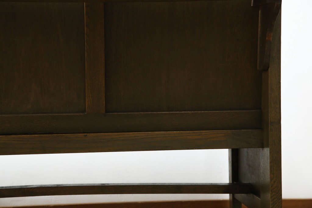 和製アンティーク　使い込まれた風合いが味わい深いチャーチベンチ　(R-068605)