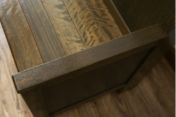 和製アンティーク　使い込まれた風合いが味わい深いチャーチベンチ　(R-068605)