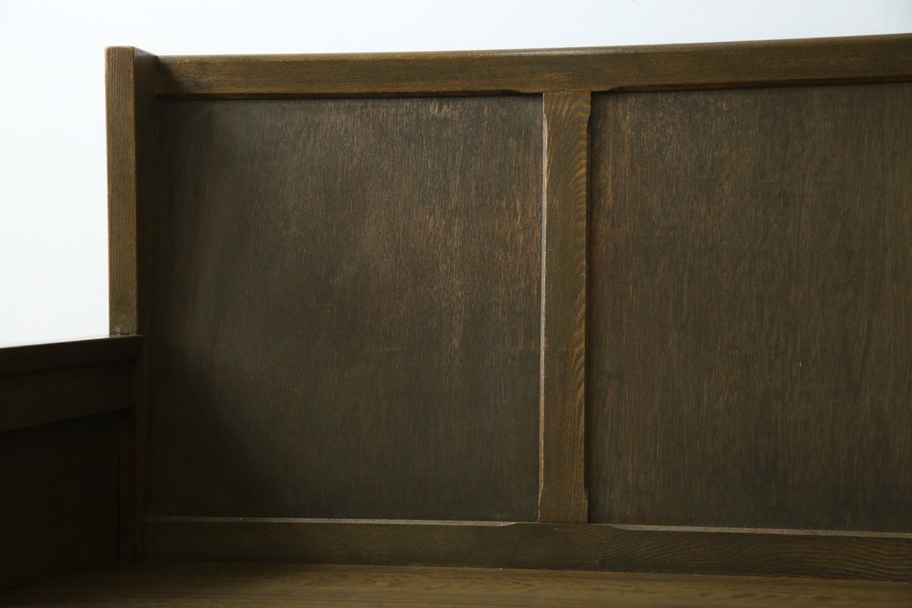 和製アンティーク　使い込まれた風合いが味わい深いチャーチベンチ　(R-068605)