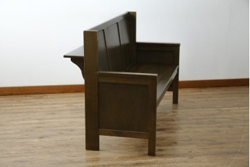 和製アンティーク　使い込まれた風合いが味わい深いチャーチベンチ　(R-068605)