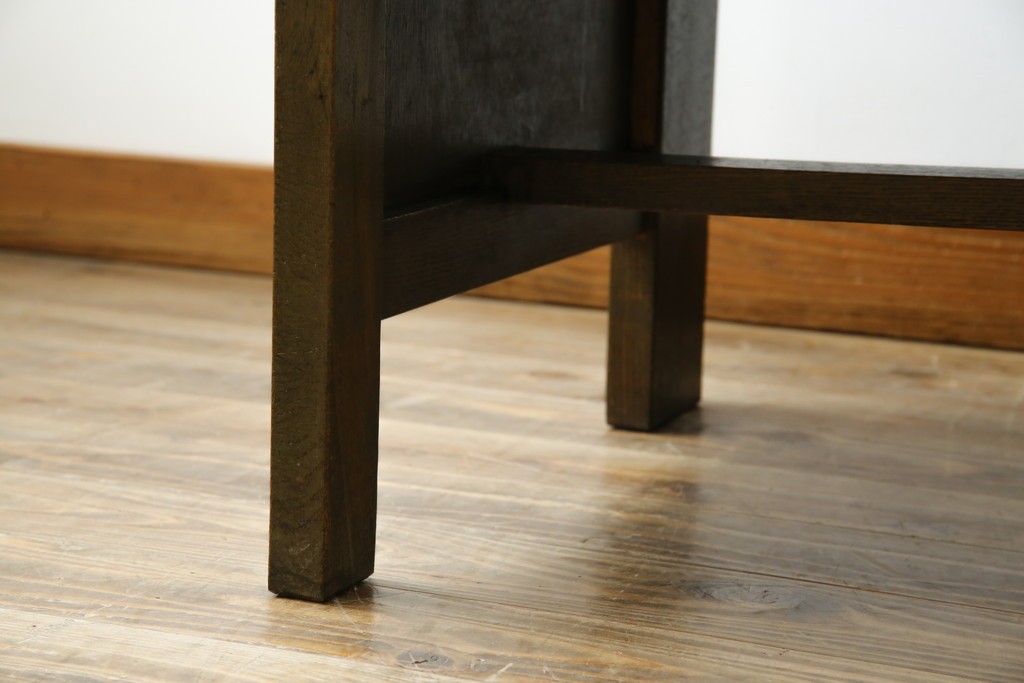 和製アンティーク　使い込まれた風合いが味わい深いチャーチベンチ　(R-068605)